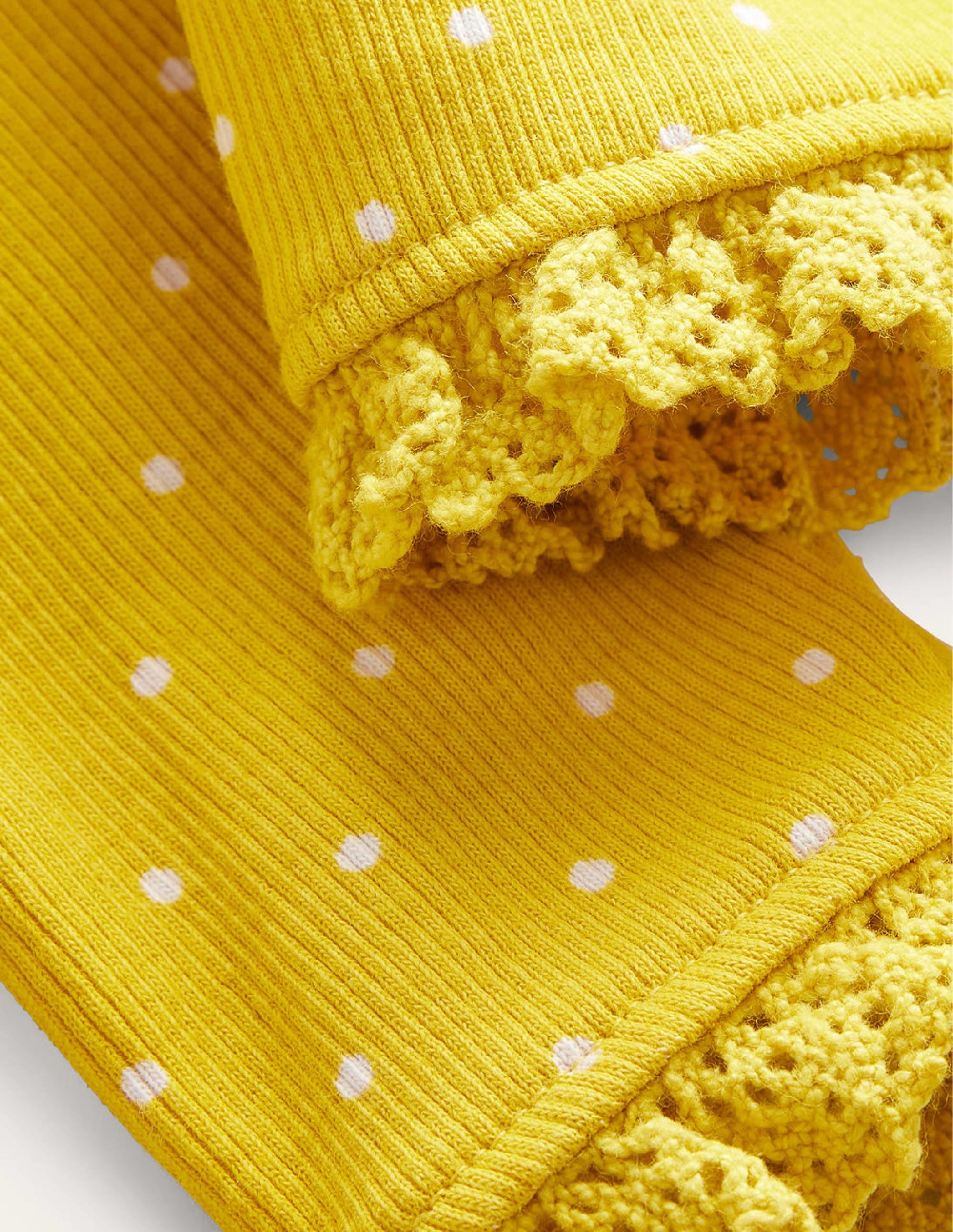 Legging côtelé en dentelle-Petits pois jaune maïs - Image 3