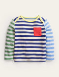 Gestreiftes T-Shirt aus GOTS-Baumwolle-Bunt, Mustermix