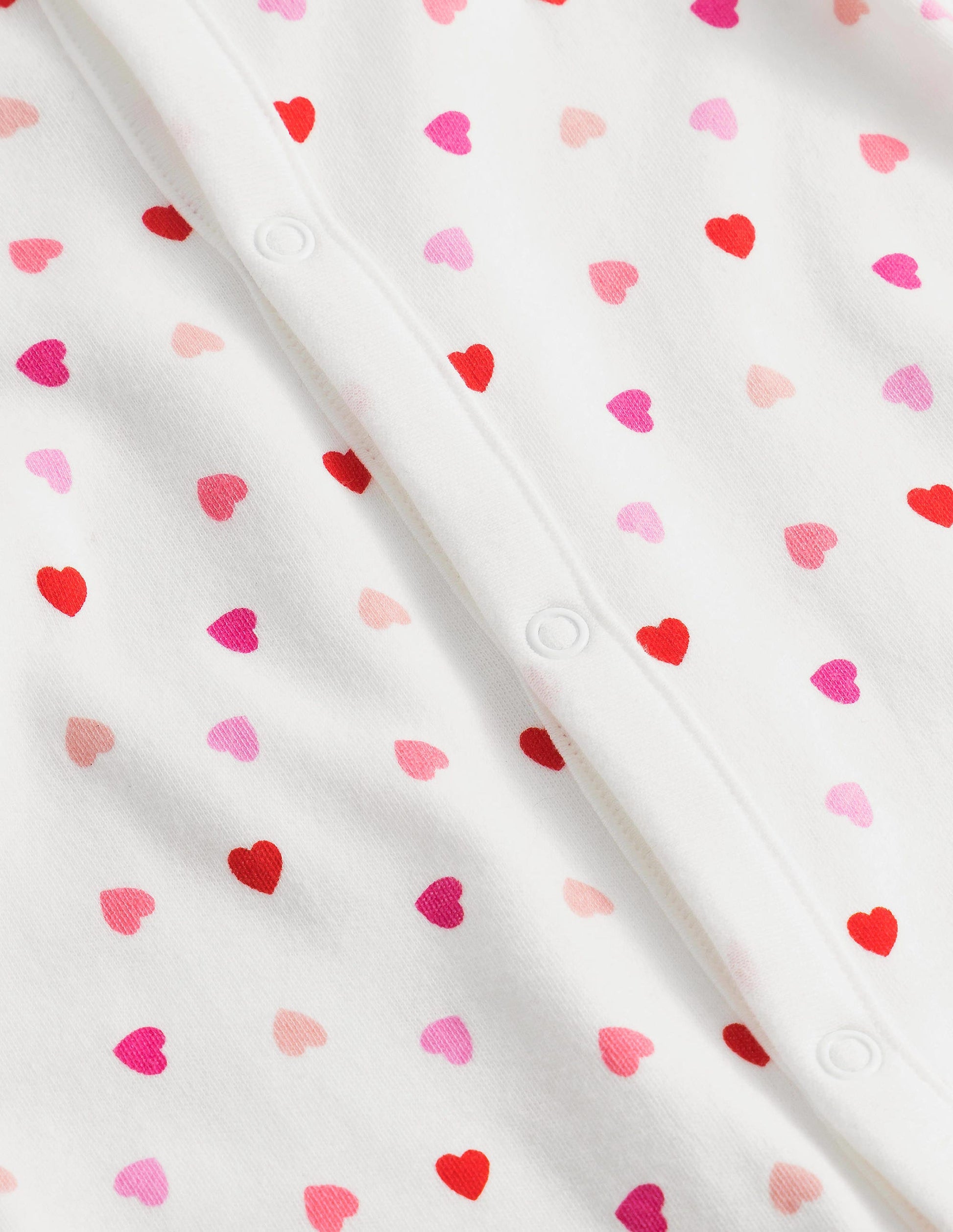 GOTS Frill Sleeve Sleepsuit-Ivory Confetti Hearts-3