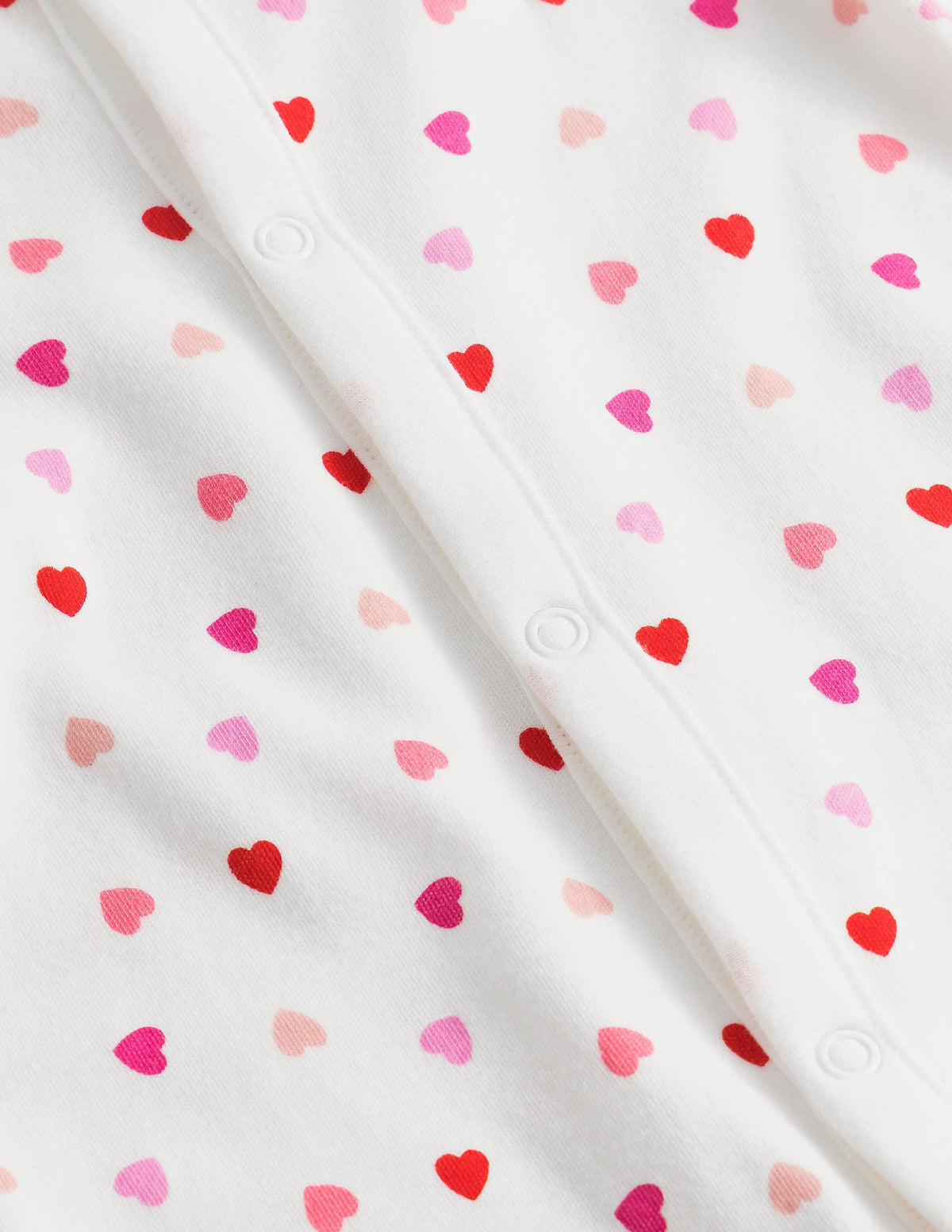 GOTS Frill Sleeve Sleepsuit-Ivory Confetti Hearts - Image 3