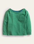 T-shirt teint en pièce et certifié GOTS-Vert herbe profond