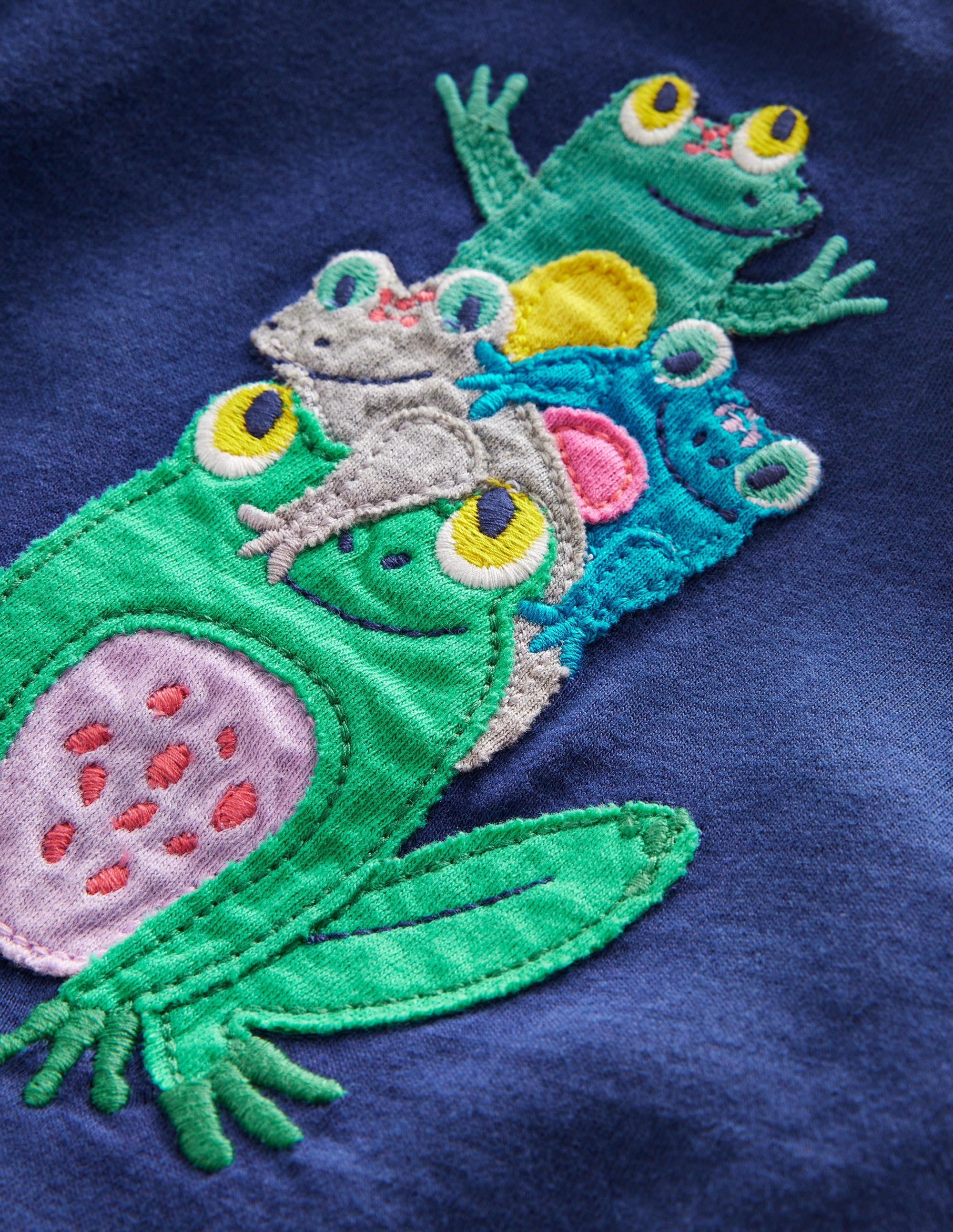 Ensemble top et bas à appliqué-Grenouille bleu marine - Image 3