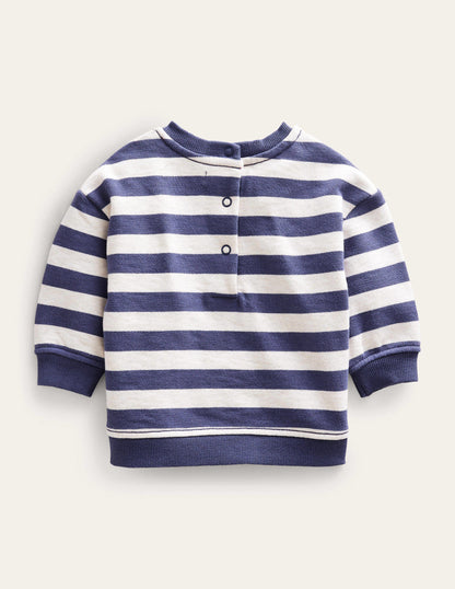 Stripy Sweatshirt-Oatmeal/Navy-2