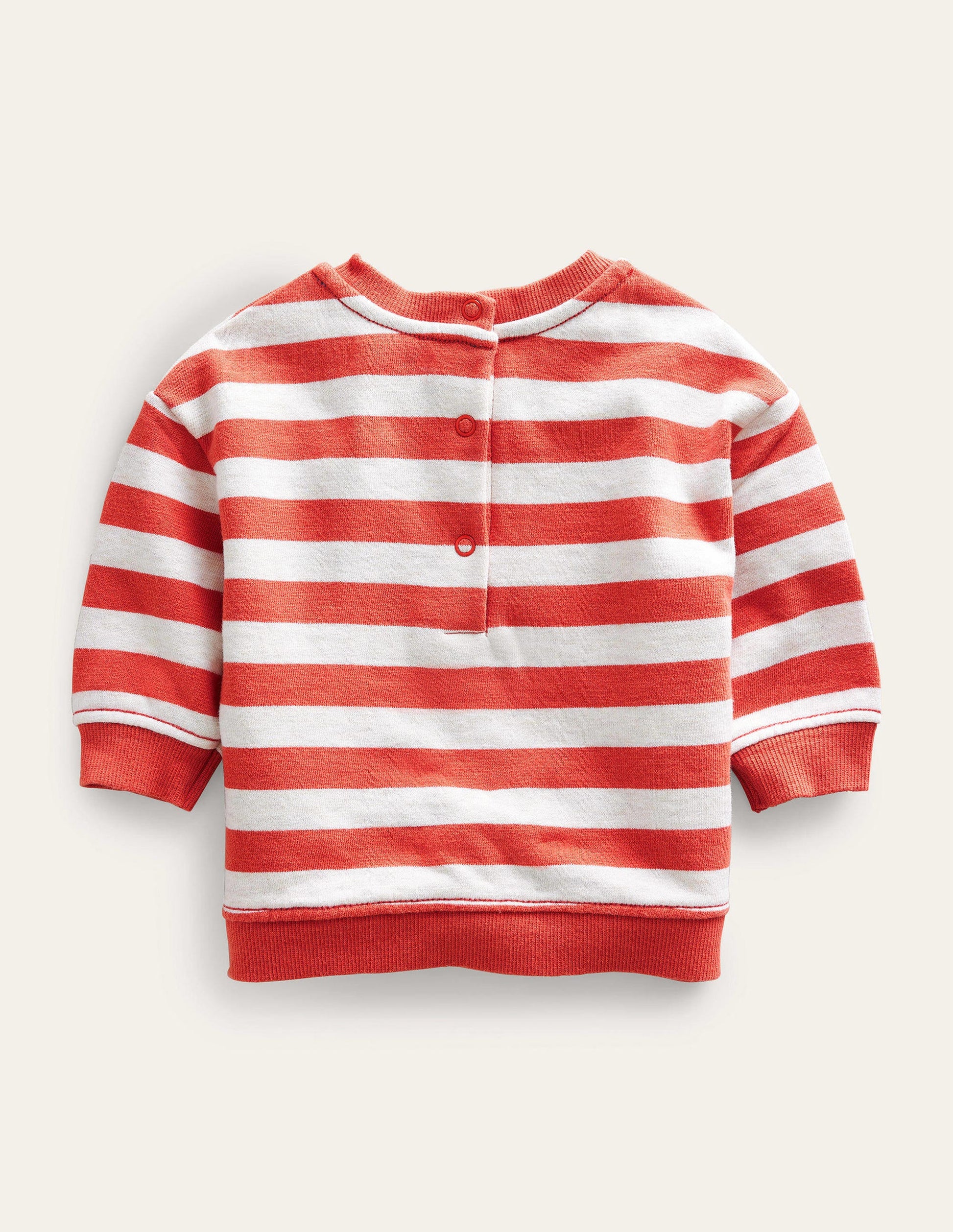 Gestreiftes Sweatshirt-Hellbeige/Rot-2