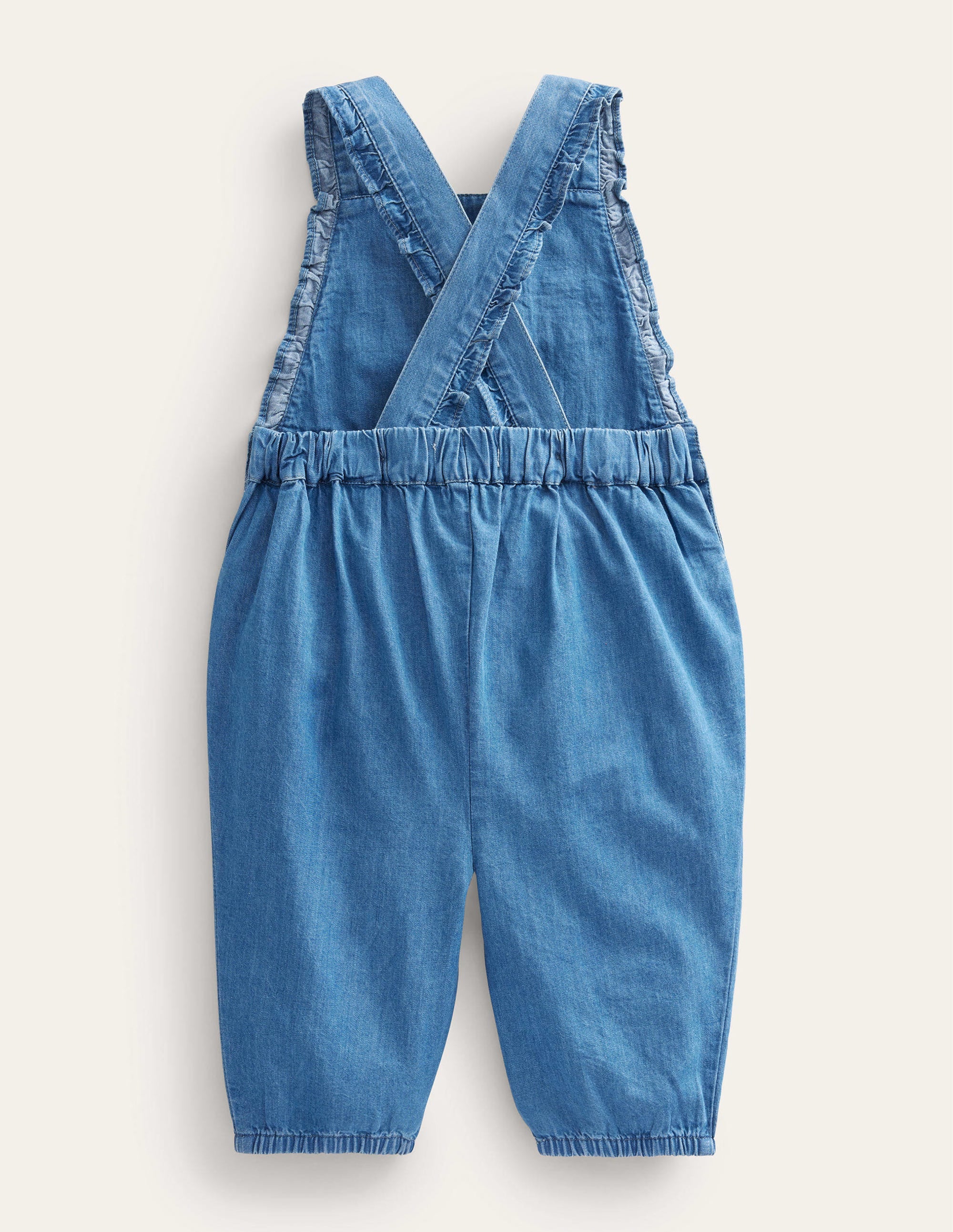 Salopette tissée et brodée-Chambray moyen - Image 2