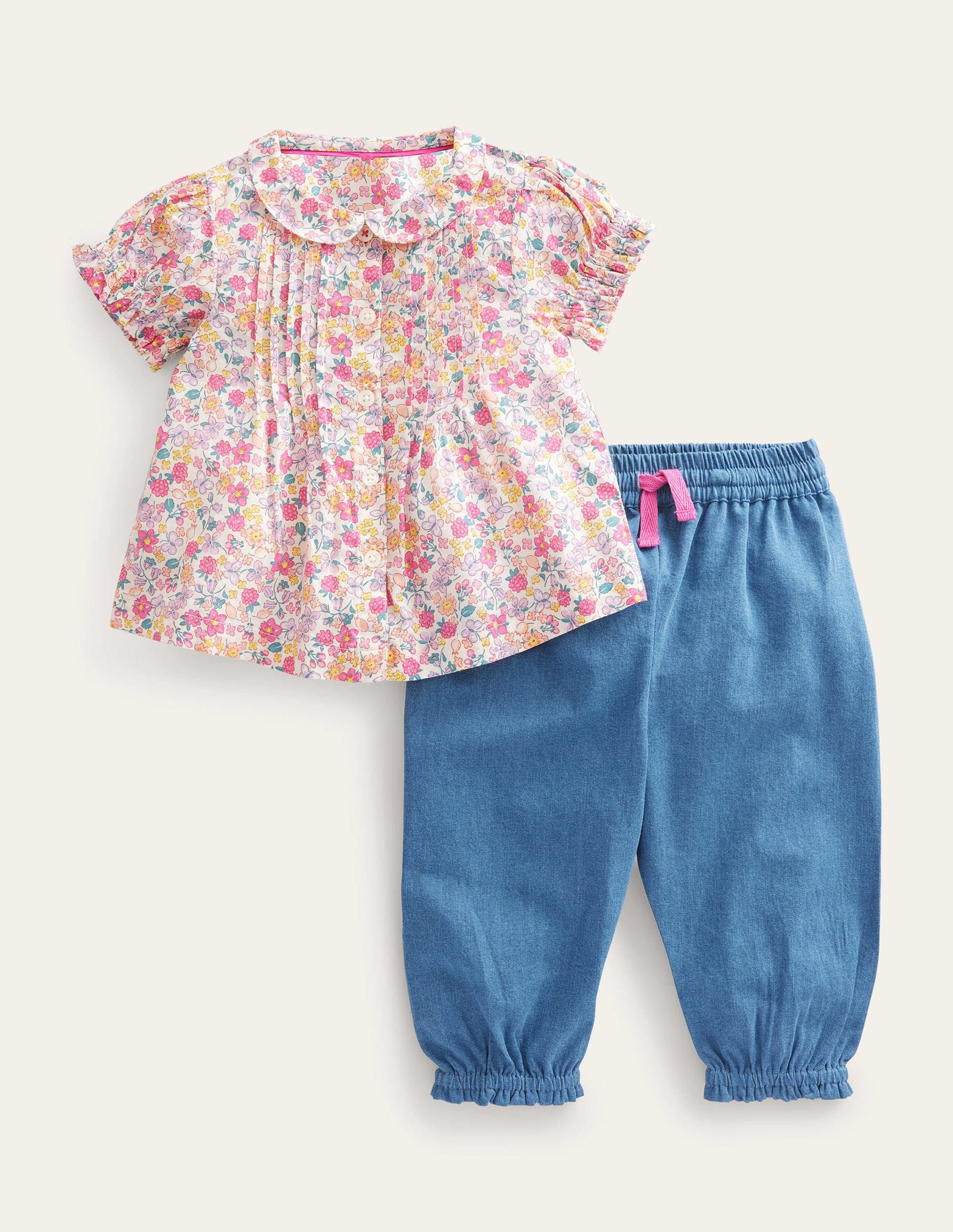 Nostalgisches gewebtes Spielset-Beerenrosa, Schmetterling - Image 1