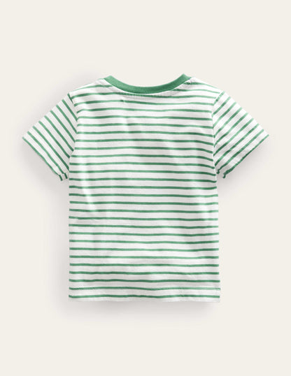 T-shirt graphique brodé-Abeille ivoire/vert csarite-2