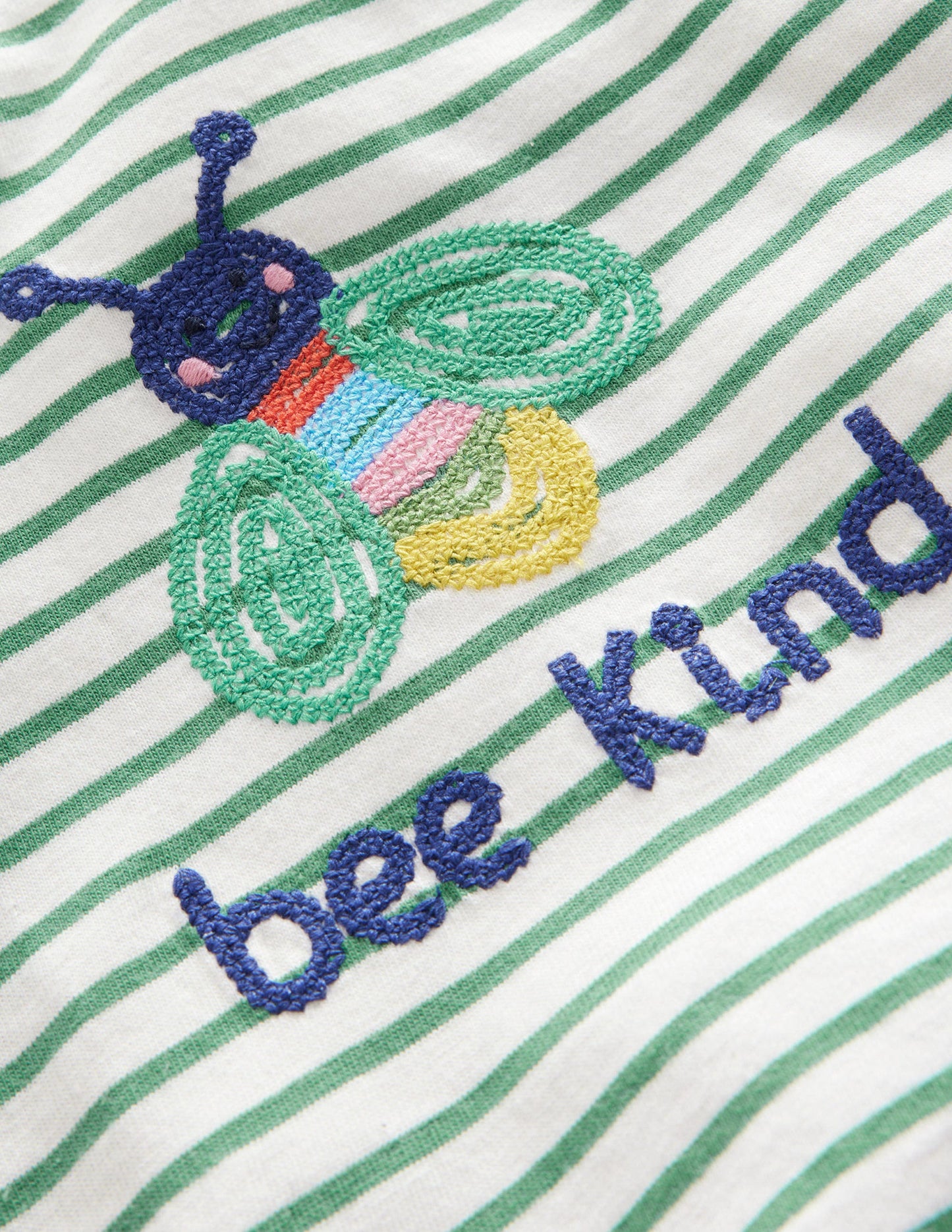 T-shirt graphique brodé-Abeille ivoire/vert csarite