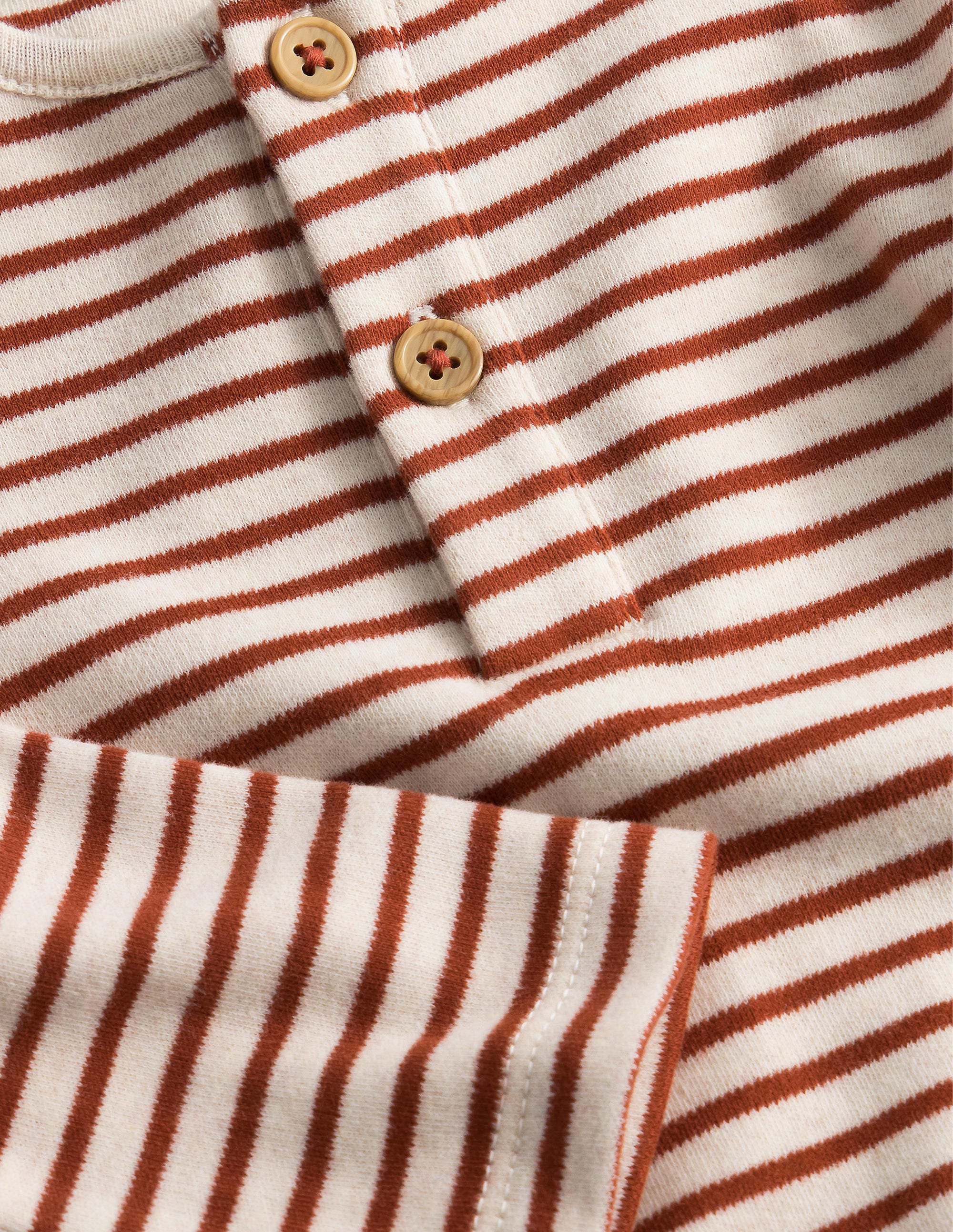Gemütlicher Henley-Body-Hellbeige/Kastanienbraun - Image 3