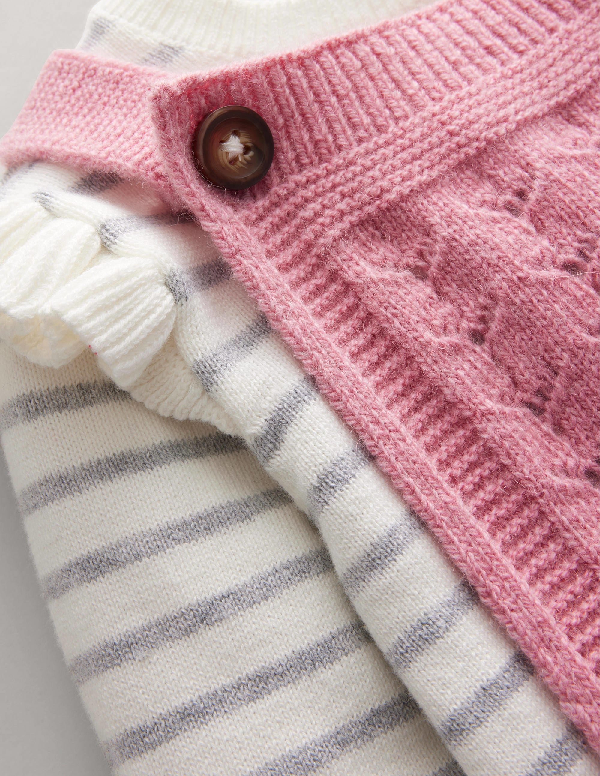 Ensemble avec salopette en maille-Rose amande - Image 3