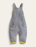 Gerippte Stricklatzhose-Grau Meliert