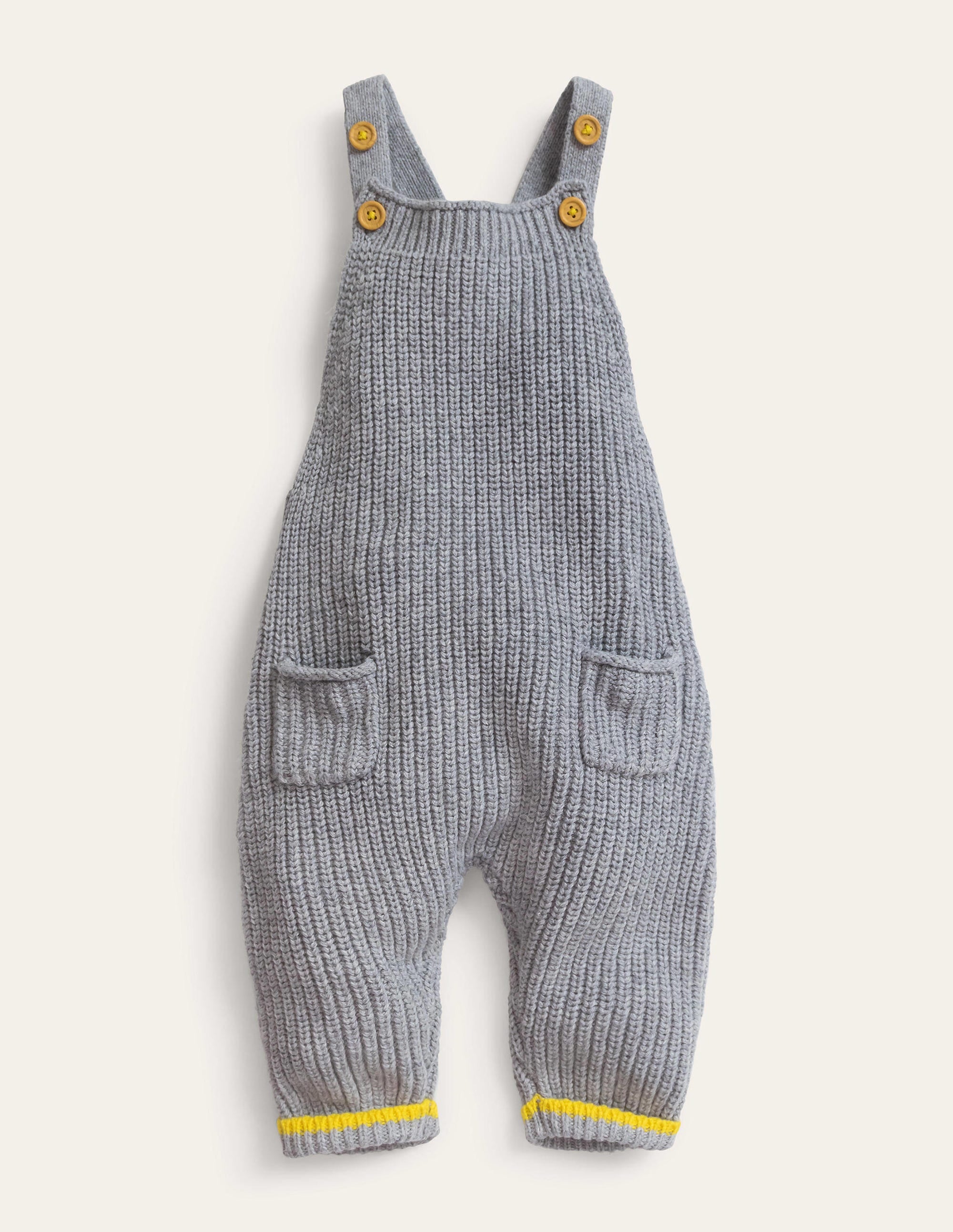 Gerippte Stricklatzhose-Grau Meliert - Image 1