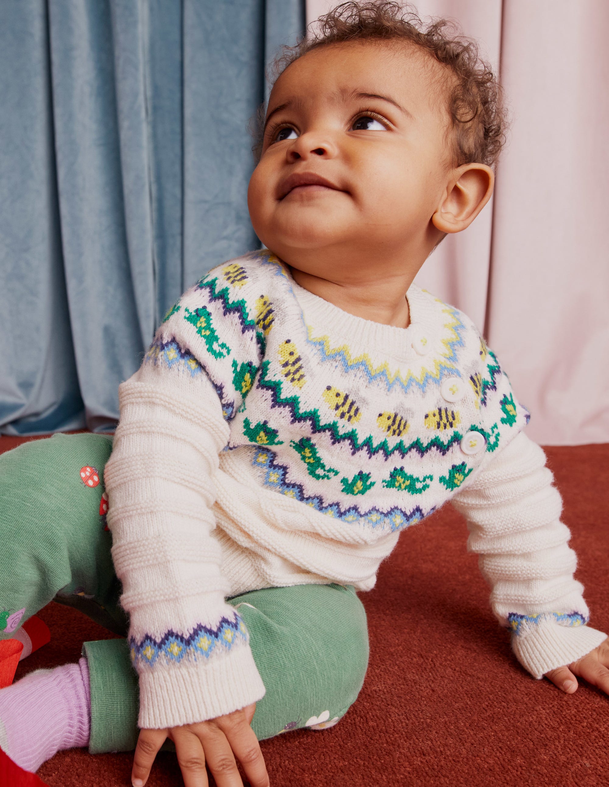 Pull motif jacquard-Grenouilles avoine chiné - Image 5