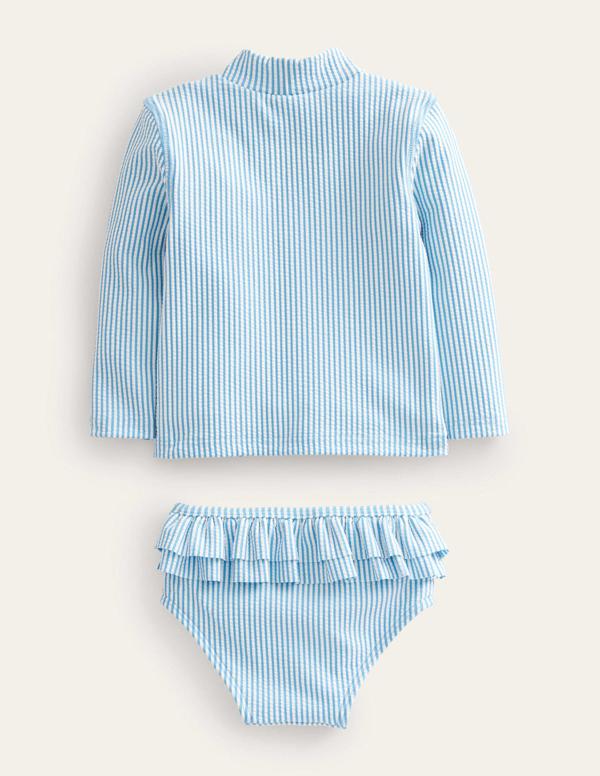Frilly Rash Vest Set-Surfboard Blue, Ivory Stripe-2