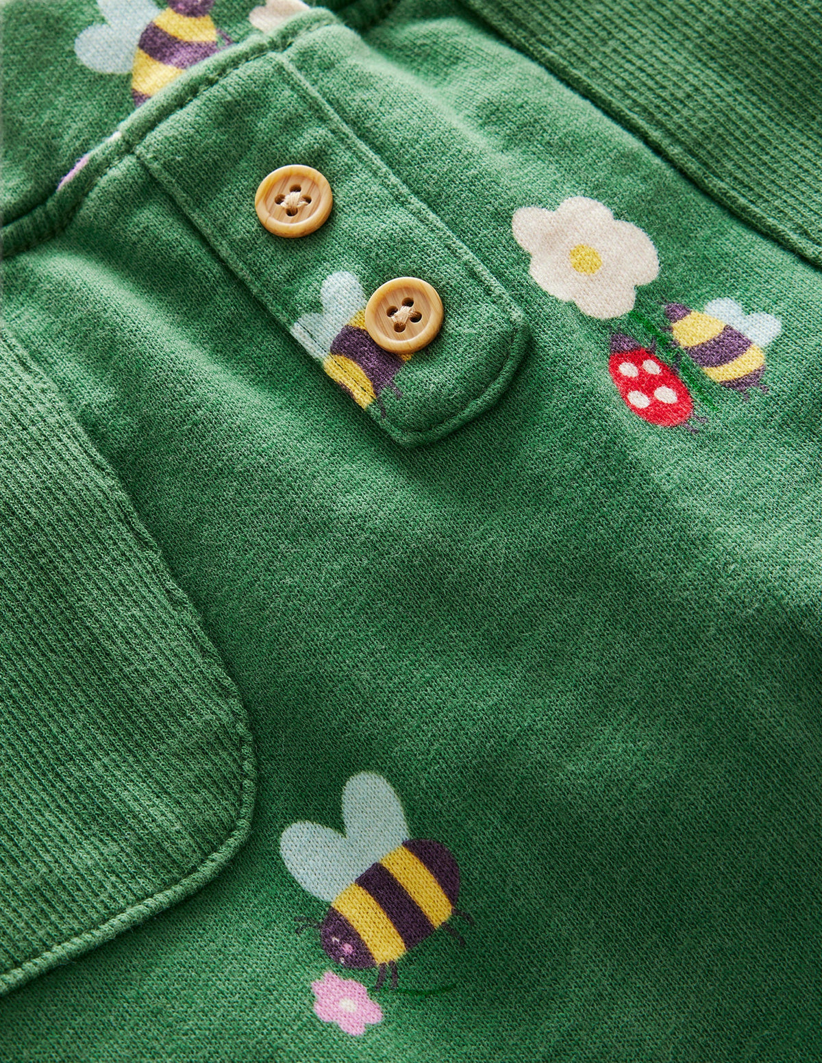 Printed Jersey Bottoms-Deep Grass Green Bugs - Image 3