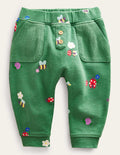 Printed Jersey Bottoms-Deep Grass Green Bugs