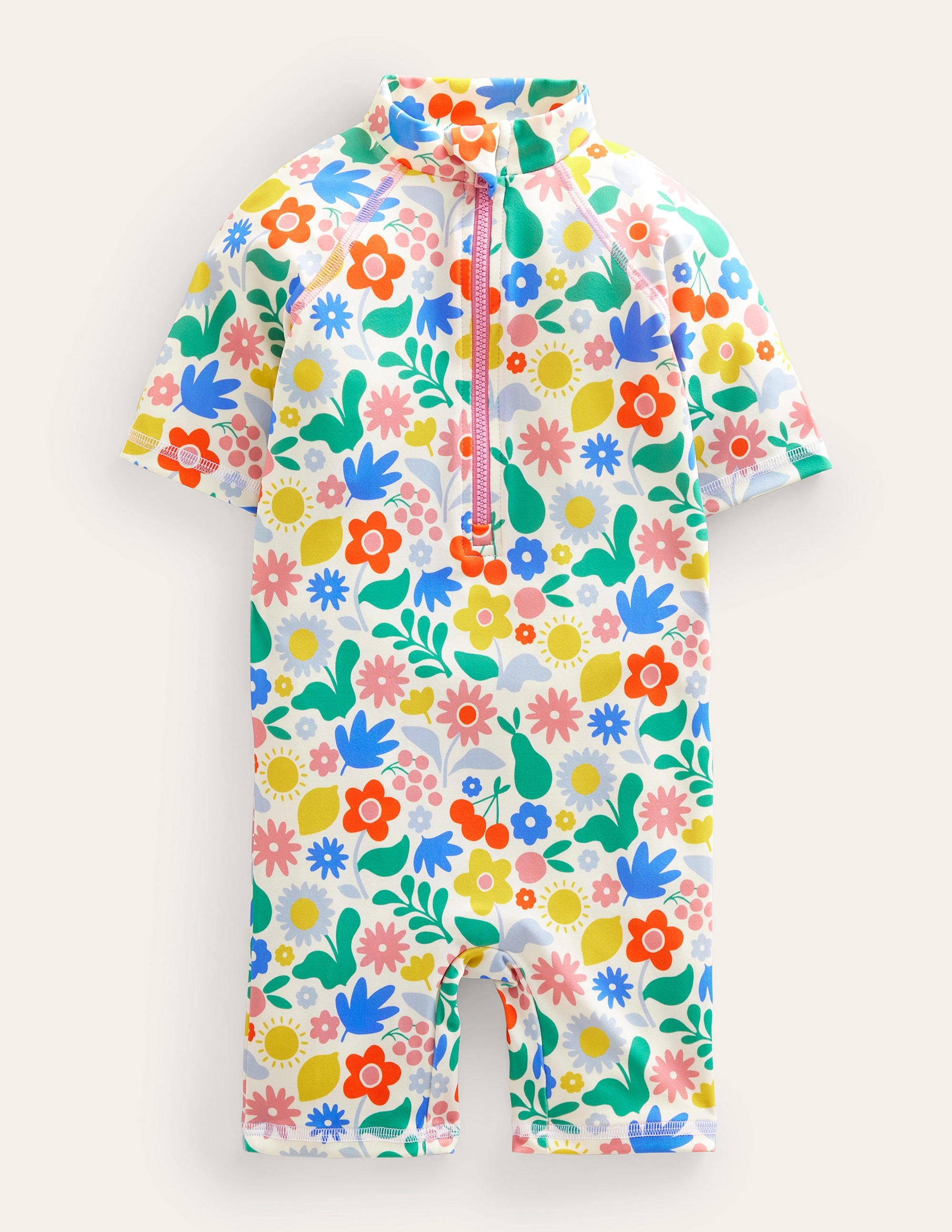 Sonnensicherer Surfanzug mit Rüschen-Bunt, Urlaubs-Blumenmuster - Image 1