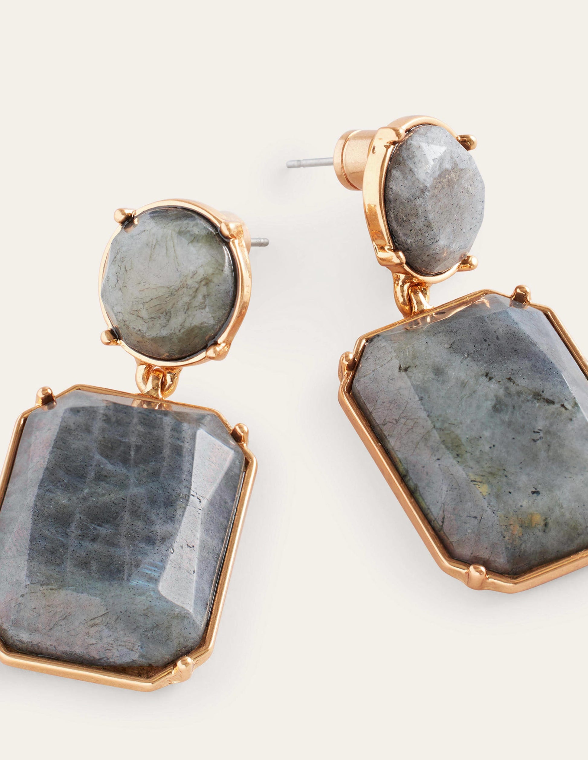 Hängeohrringe mit Schmucksteinen-Schwarz-3