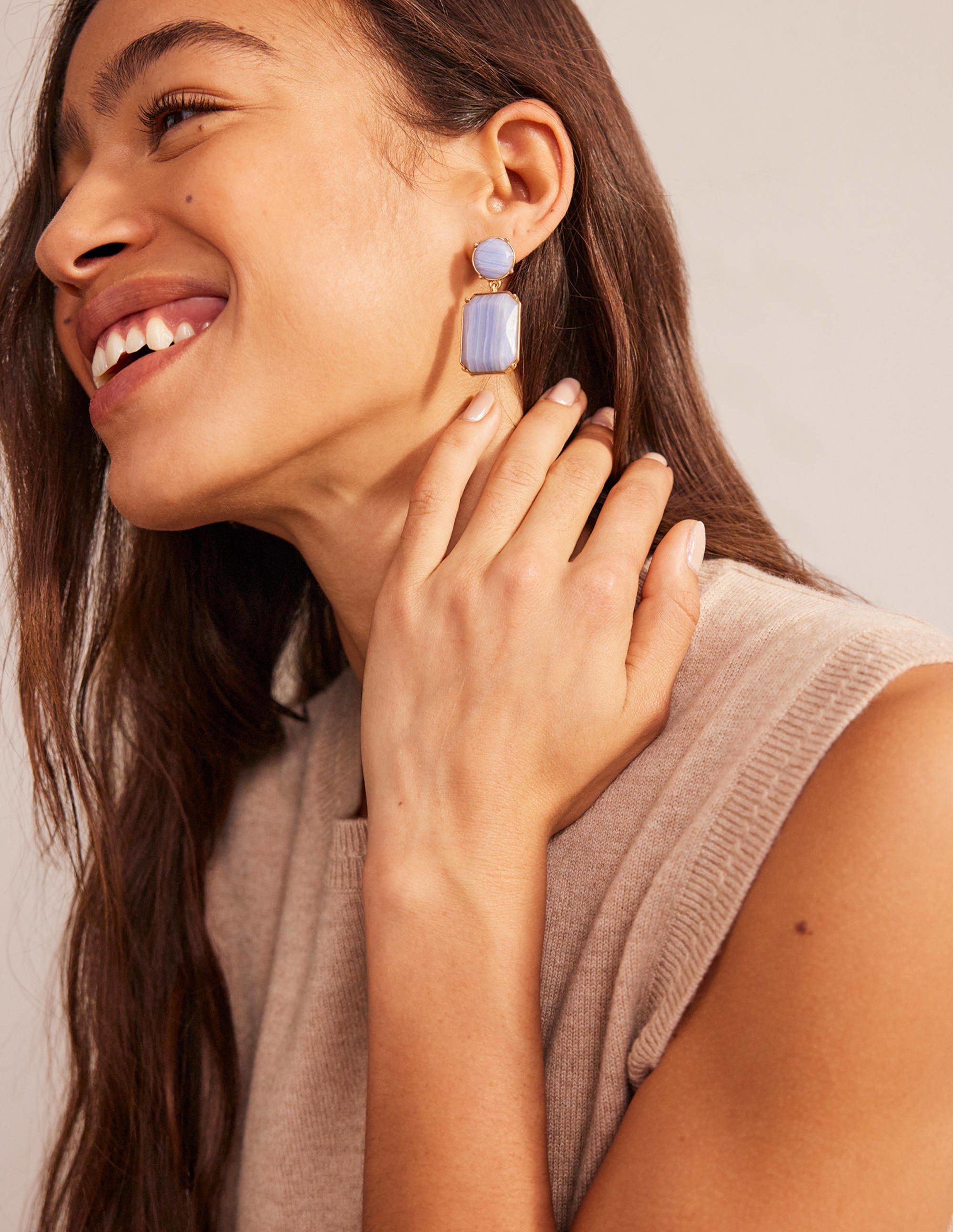 Pendants d'oreilles ornementés-Bleu - Image 1