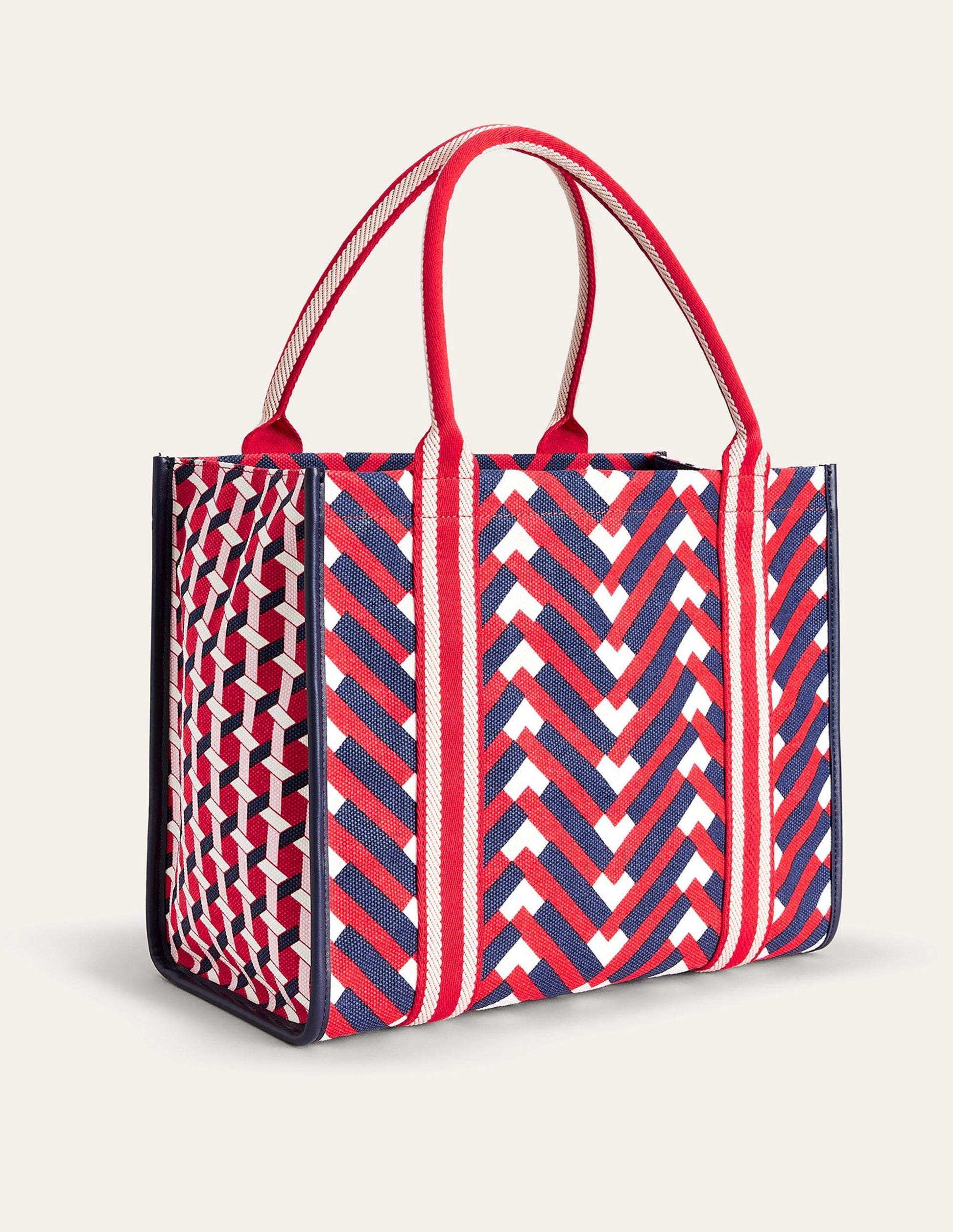 Tilda Canvas-Tragetasche-Pepperoni Chevron Geo-3