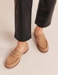 Mocassins intemporels-Nubuck sucre d'érable