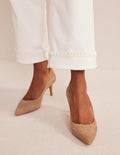 Klassische Pumps aus Veloursleder-Ahornsirup Veloursleder