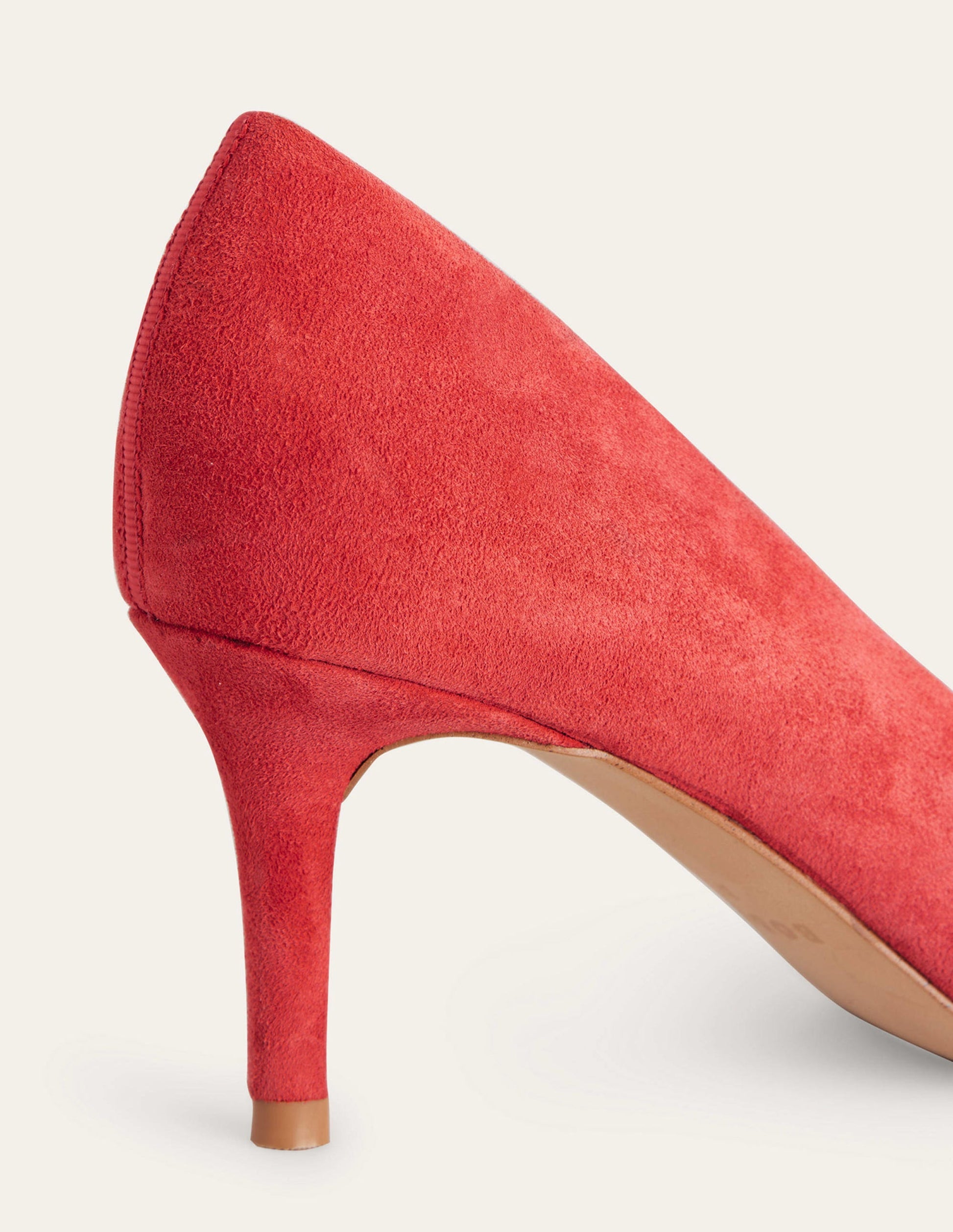 Lara Mid-Heeled Court Shoes-Hot Pepper Red Suede-4