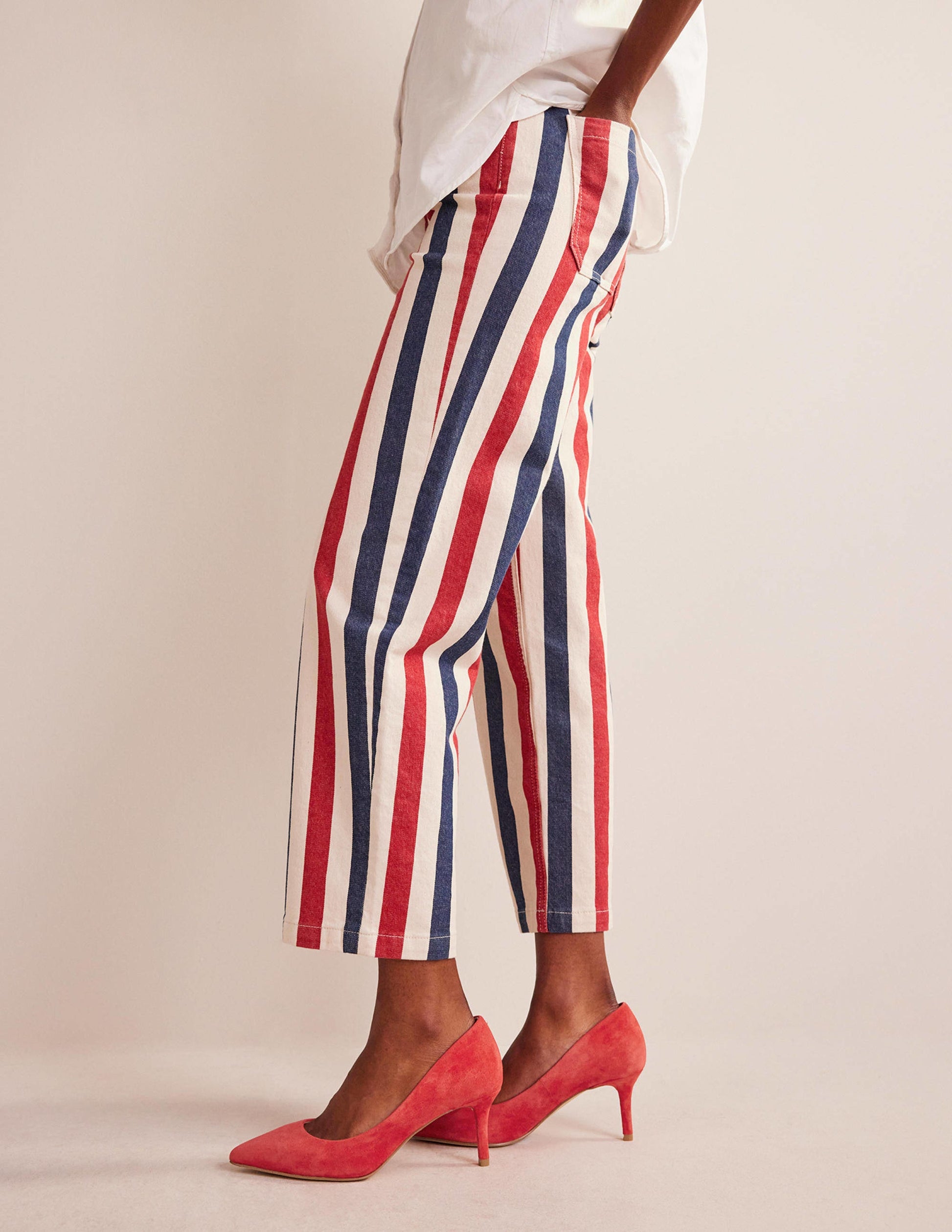 Lara Mid-Heeled Court Shoes-Hot Pepper Red Suede-1