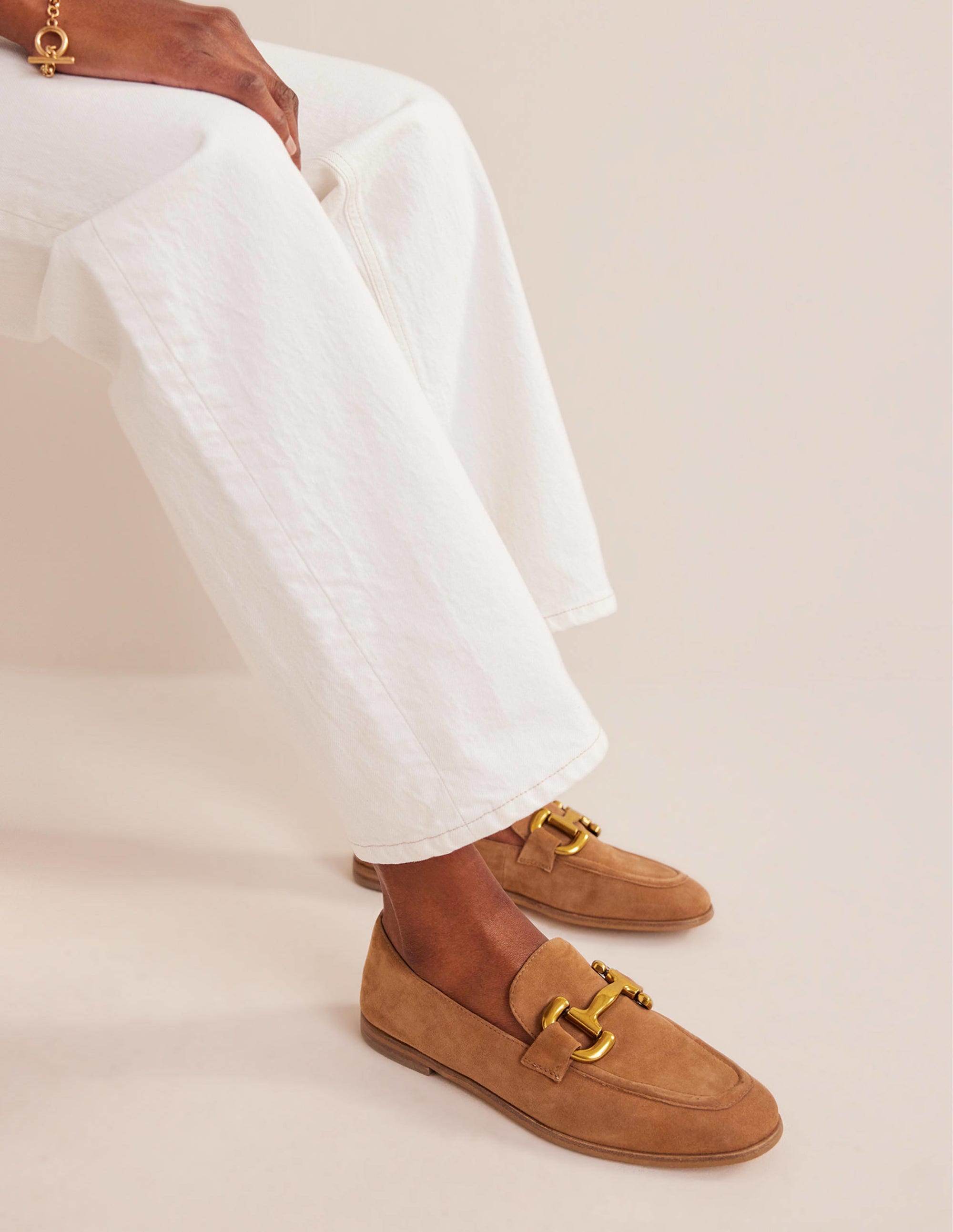 Iris Loafer mit Trensendetail-Hellbraun Veloursleder - Image 2