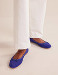 Ballerines Kitty à semelle souple-Daim bleu lapis