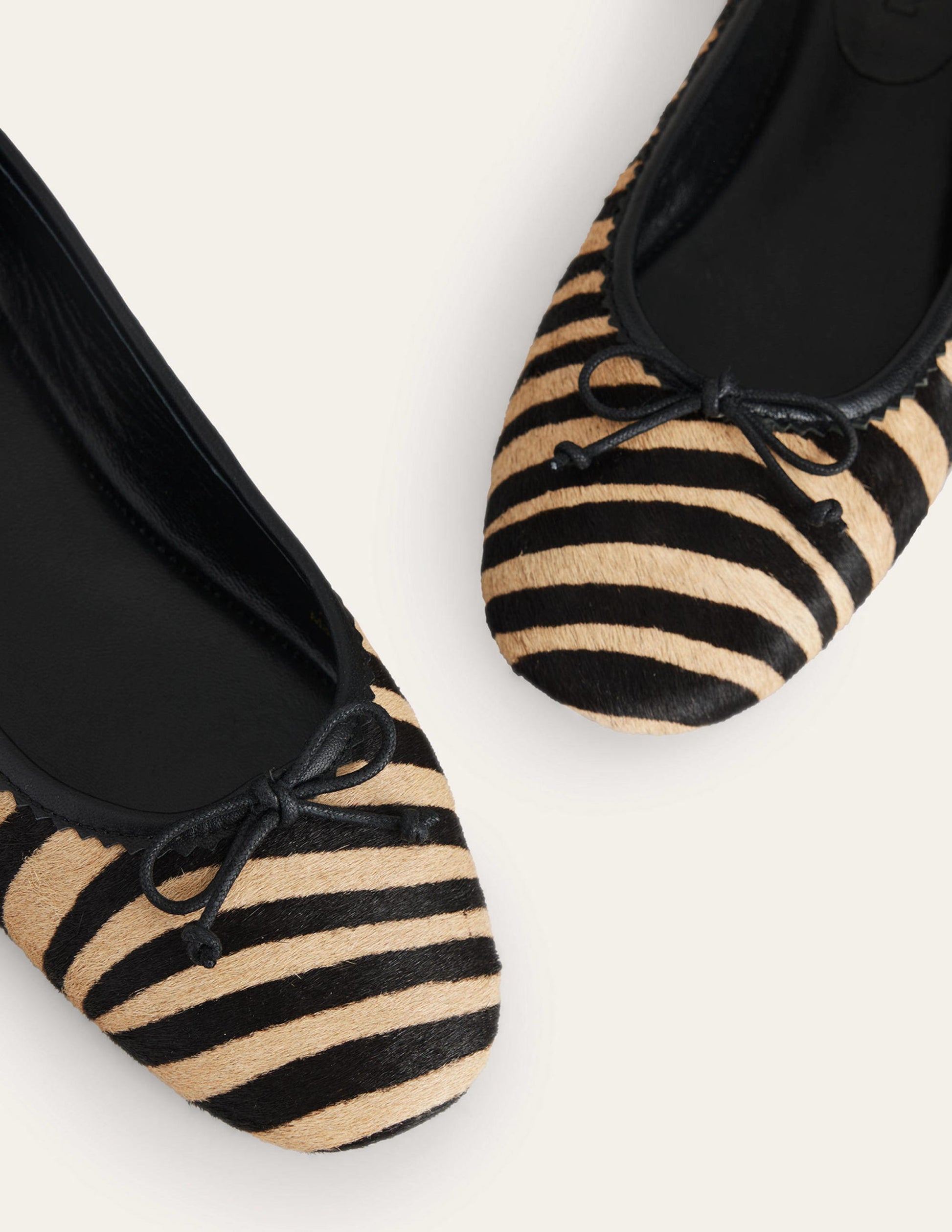 Kitty Ballerinas mit flexibler Sohle-Zebramuster Ponyhaar-4