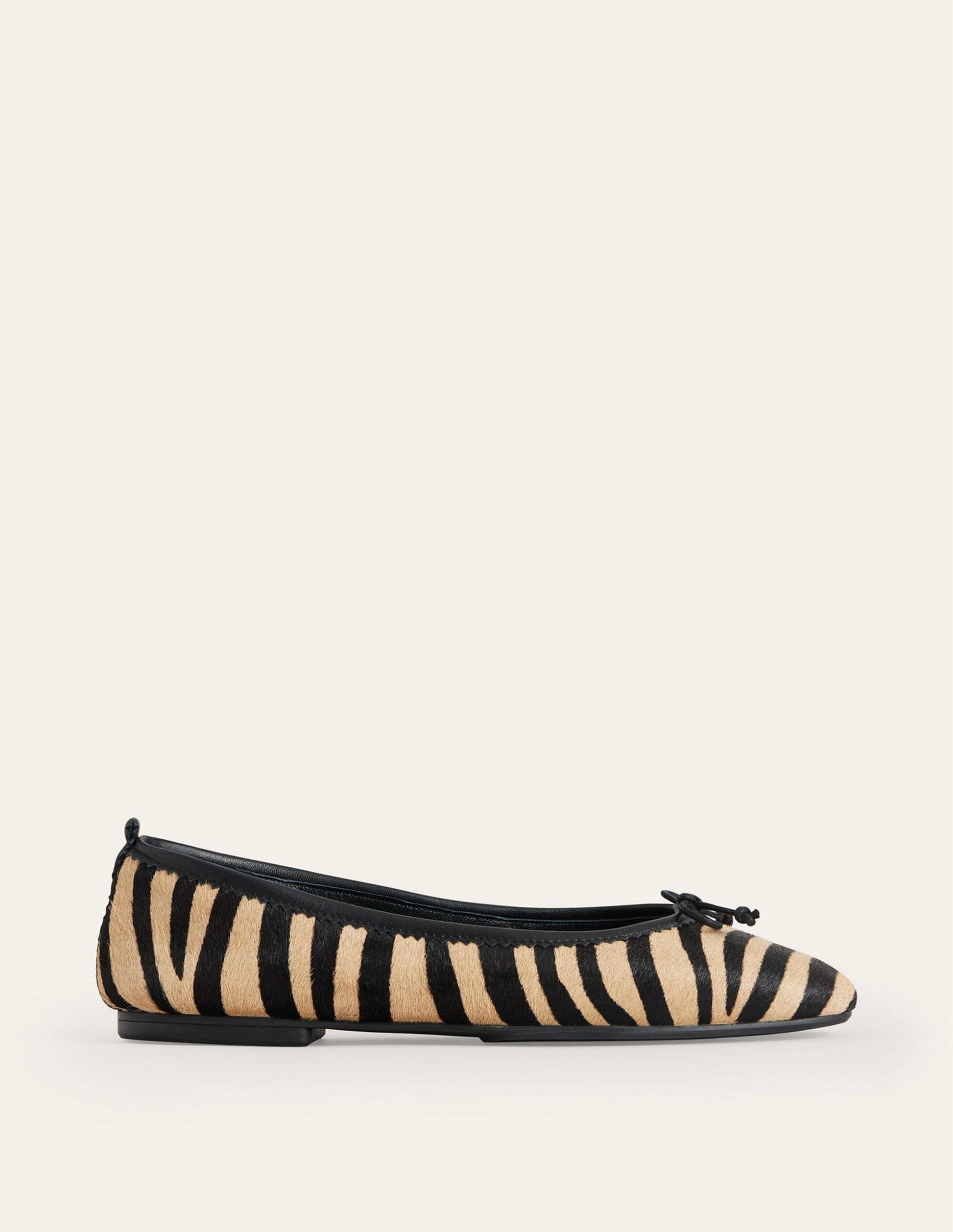 Kitty Ballerinas mit flexibler Sohle-Zebramuster Ponyhaar-2