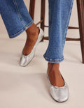 Ballerines Kitty à semelle souple-Argenté métallisé
