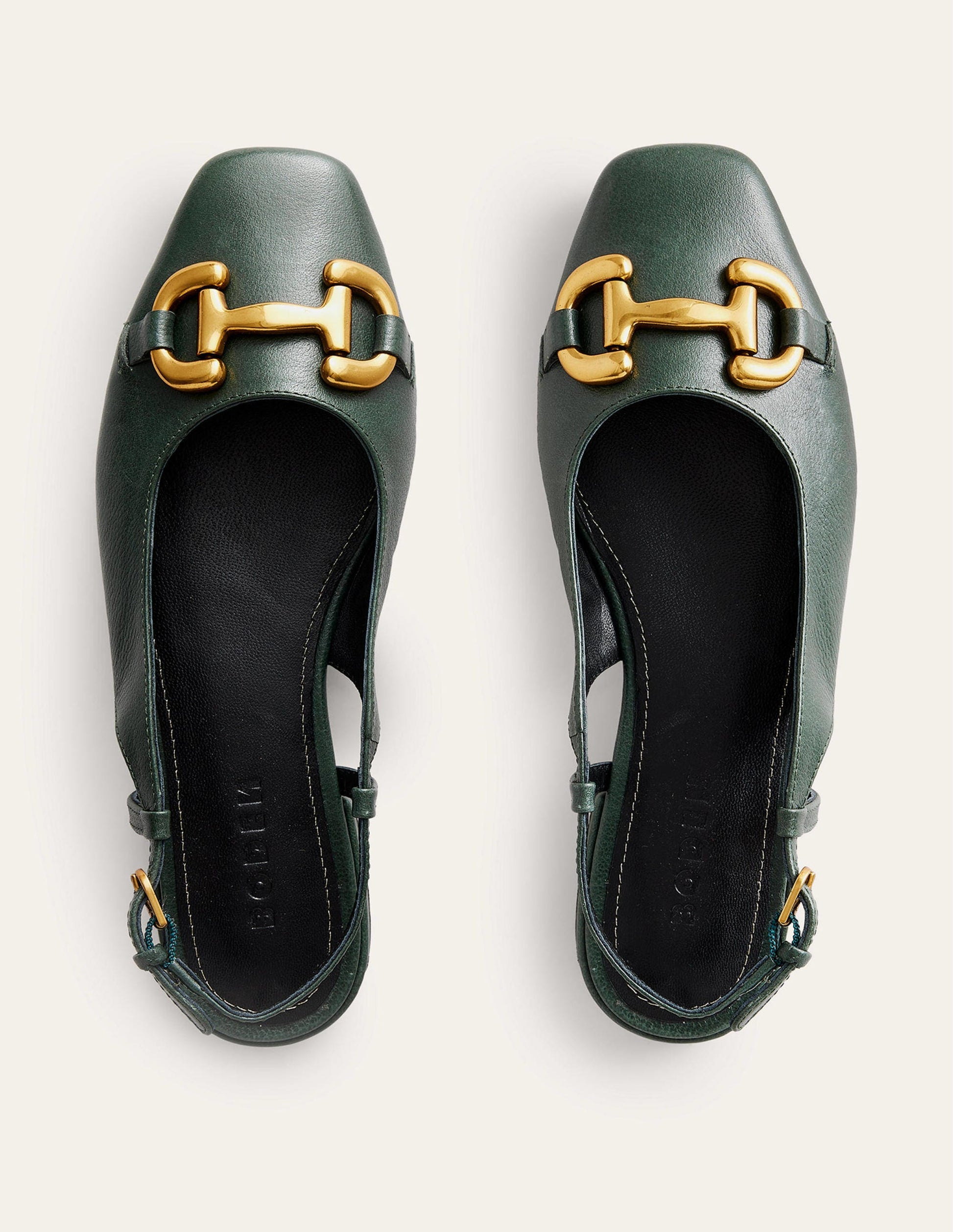 Iris Ballerinas mit Fersenriemen und Trensendetail-Wintergrün Leder-6