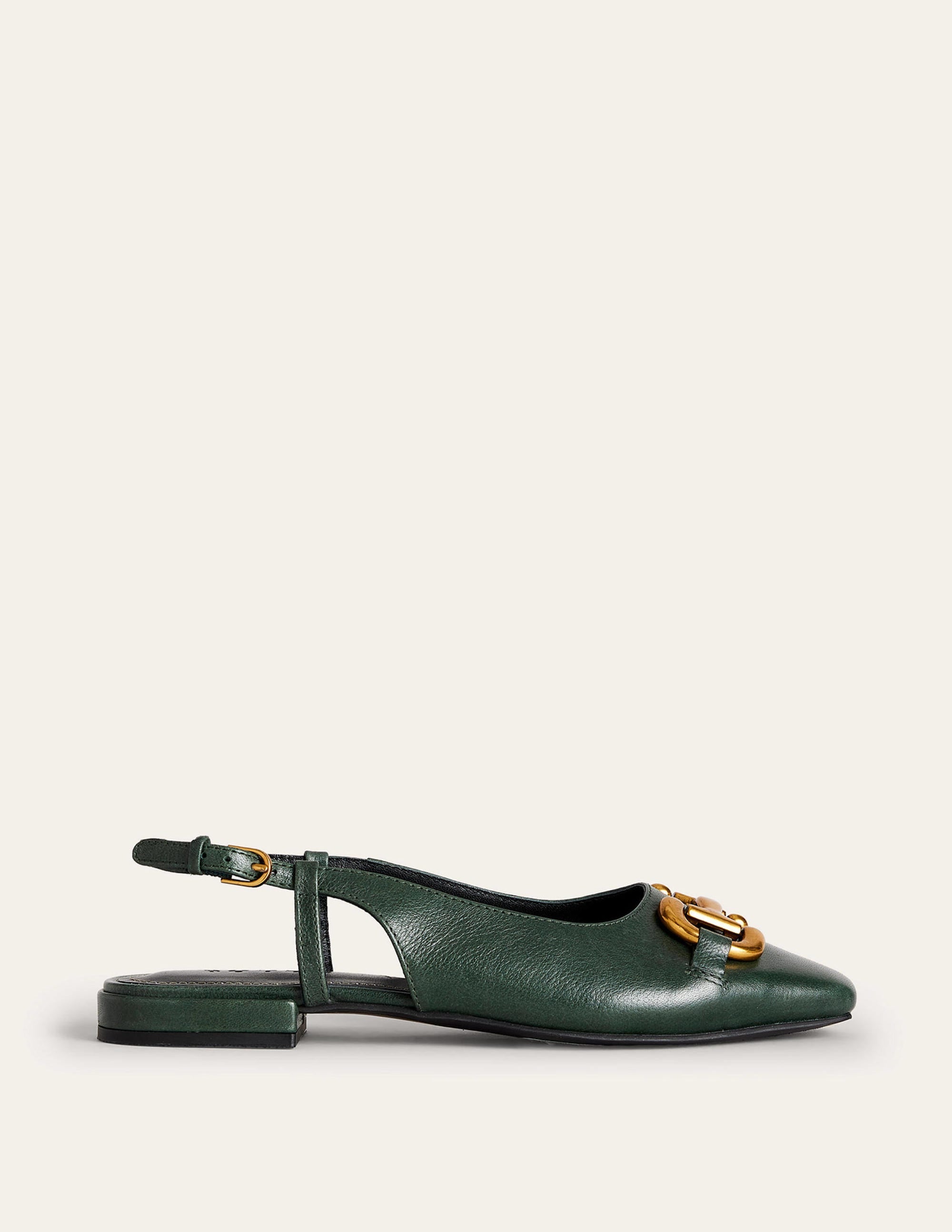 Iris Ballerinas mit Fersenriemen und Trensendetail-Wintergrün Leder - Image 3