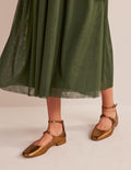 Double-Strap Mary Jane Shoes-Bronze Crinkle Leather