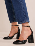 Escarpins en cuir verni-Noir verni