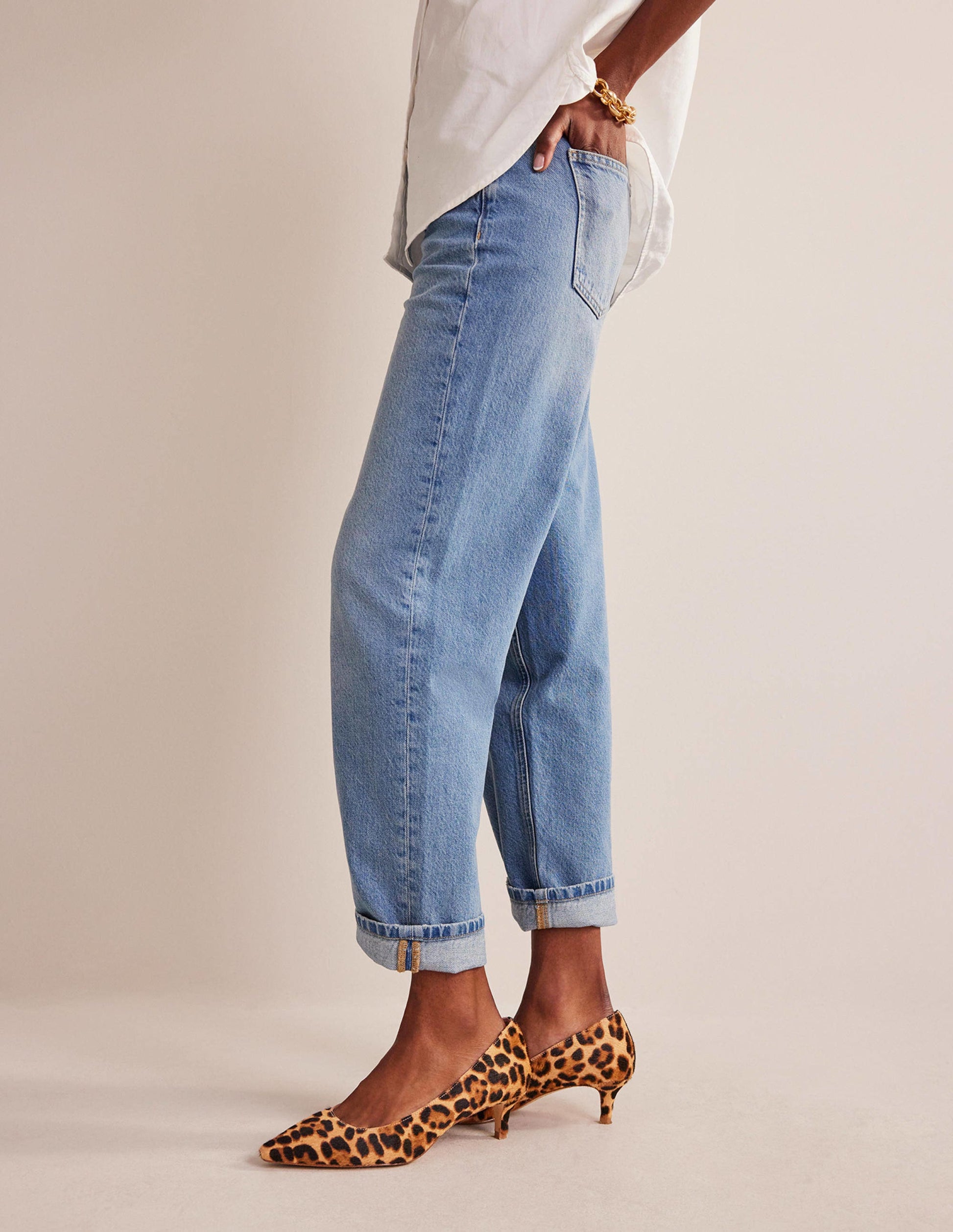 Lara Pumps mit niedrigem Absatz-Leopardenmuster Ponyhaar-1
