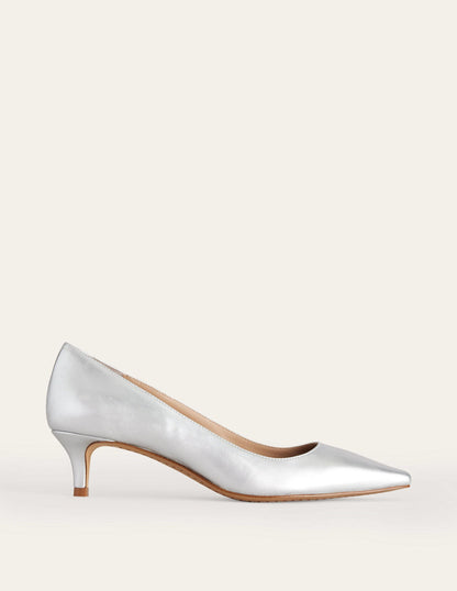 Lara Pumps mit niedrigem Absatz-Silber Nappaleder-2