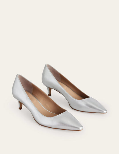 Lara Pumps mit niedrigem Absatz-Silber Nappaleder-3