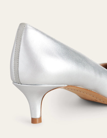 Lara Pumps mit niedrigem Absatz-Silber Nappaleder-4