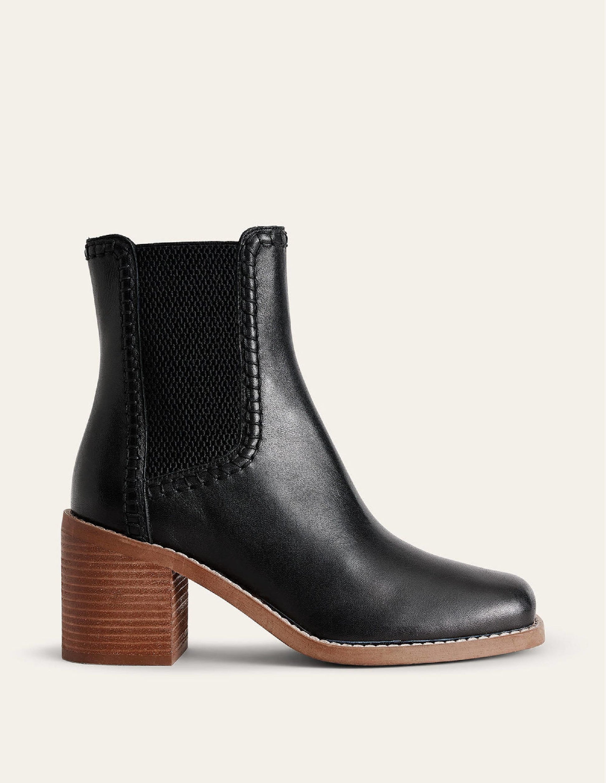 Bottines Chelsea à talons carrés-Noir-2