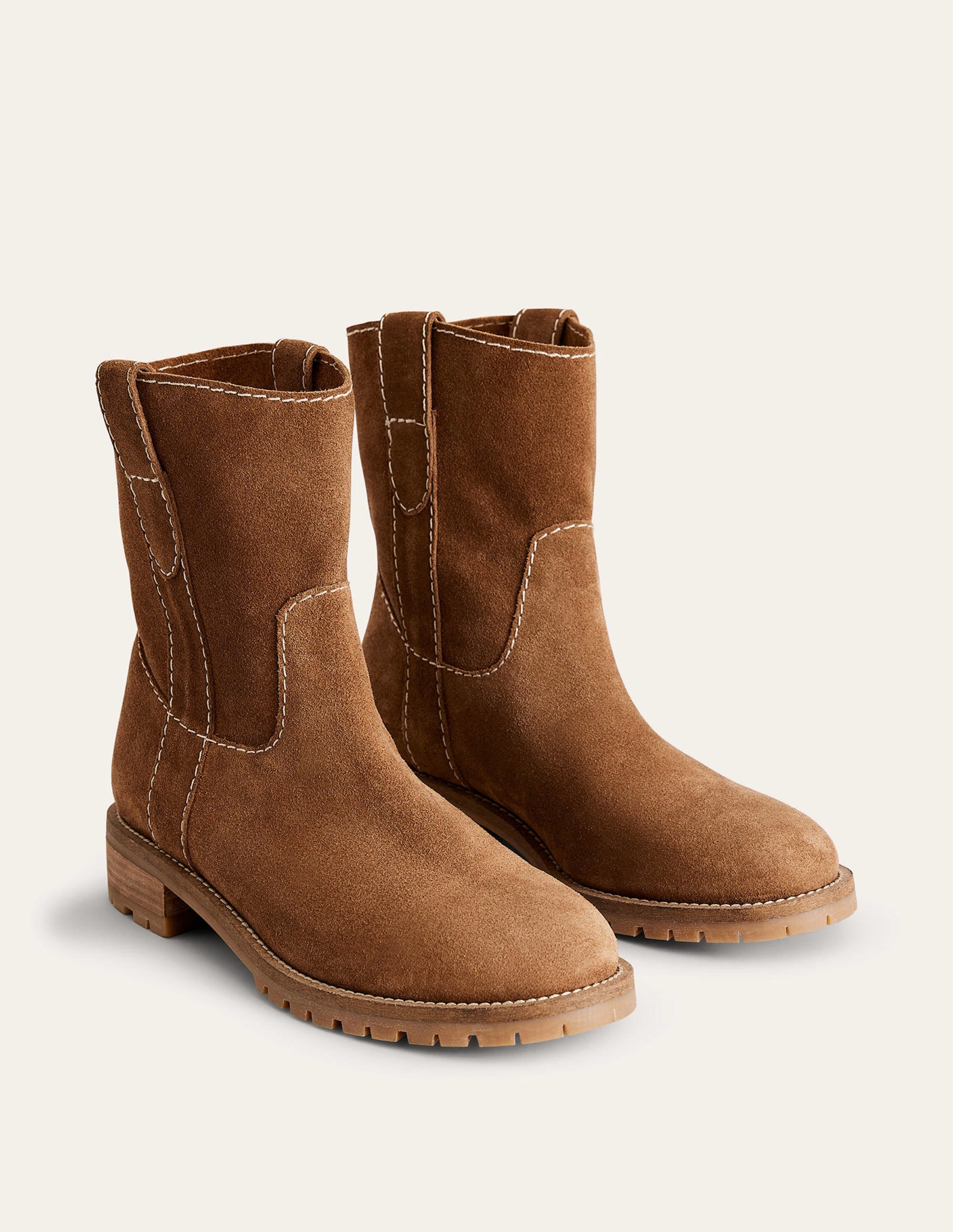 Western-Boots aus Wildleder-Hellbraun Veloursleder - Image 4