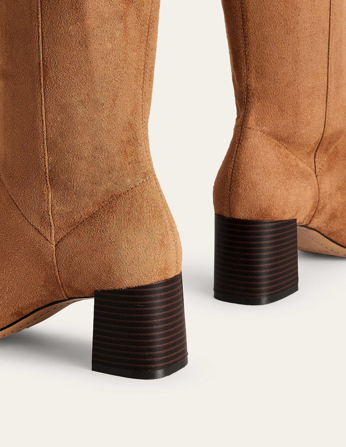 Cara Heeled Stretch Knee Boots-Acorn - Image 4
