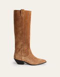 Bottes Western hauteur genou-Daim fauve rouillé