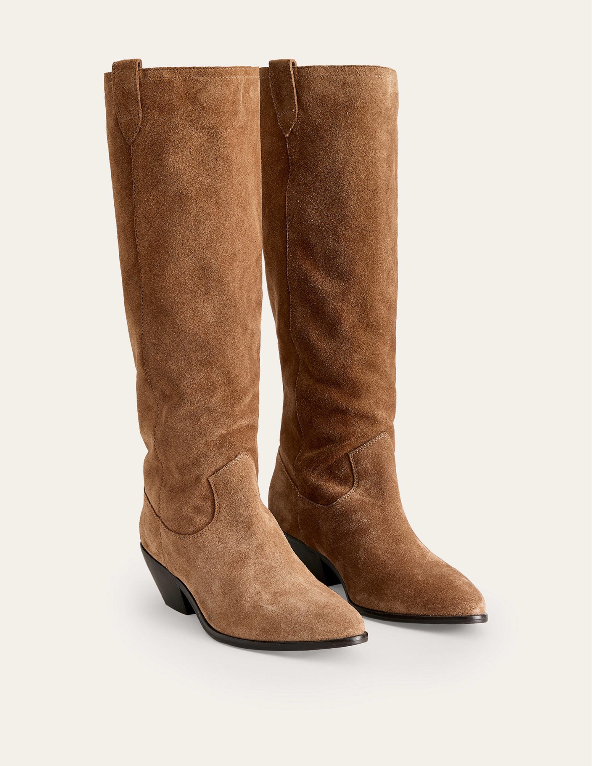 Bottes Western hauteur genou-Daim fauve rouillé - Image 4