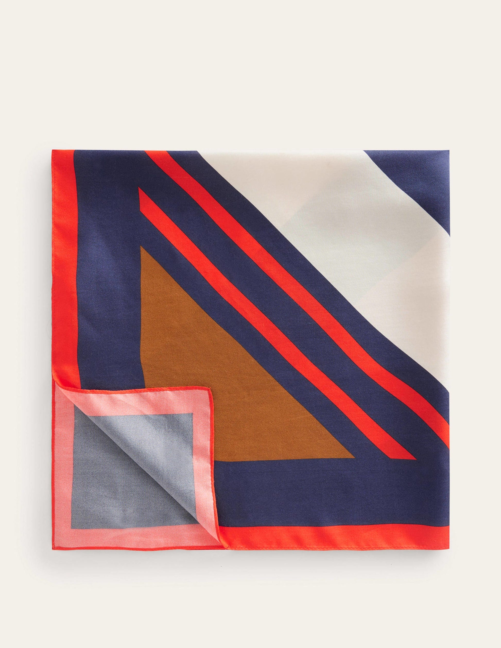 Elisabeth Quadratischer Seidenschal-Bunt Gestreift-2