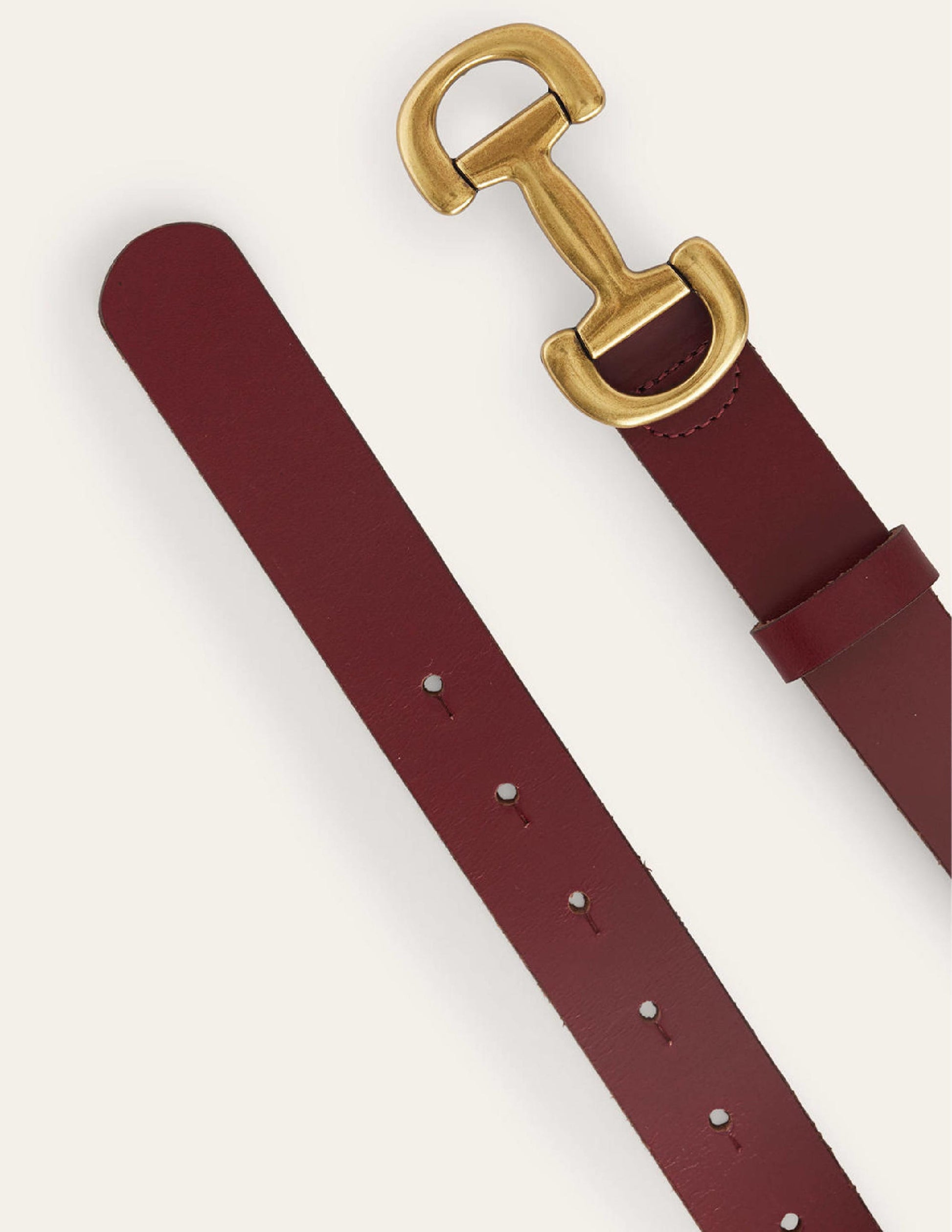 Ceinture Iris à mors en cuir-Rouge foncé-3