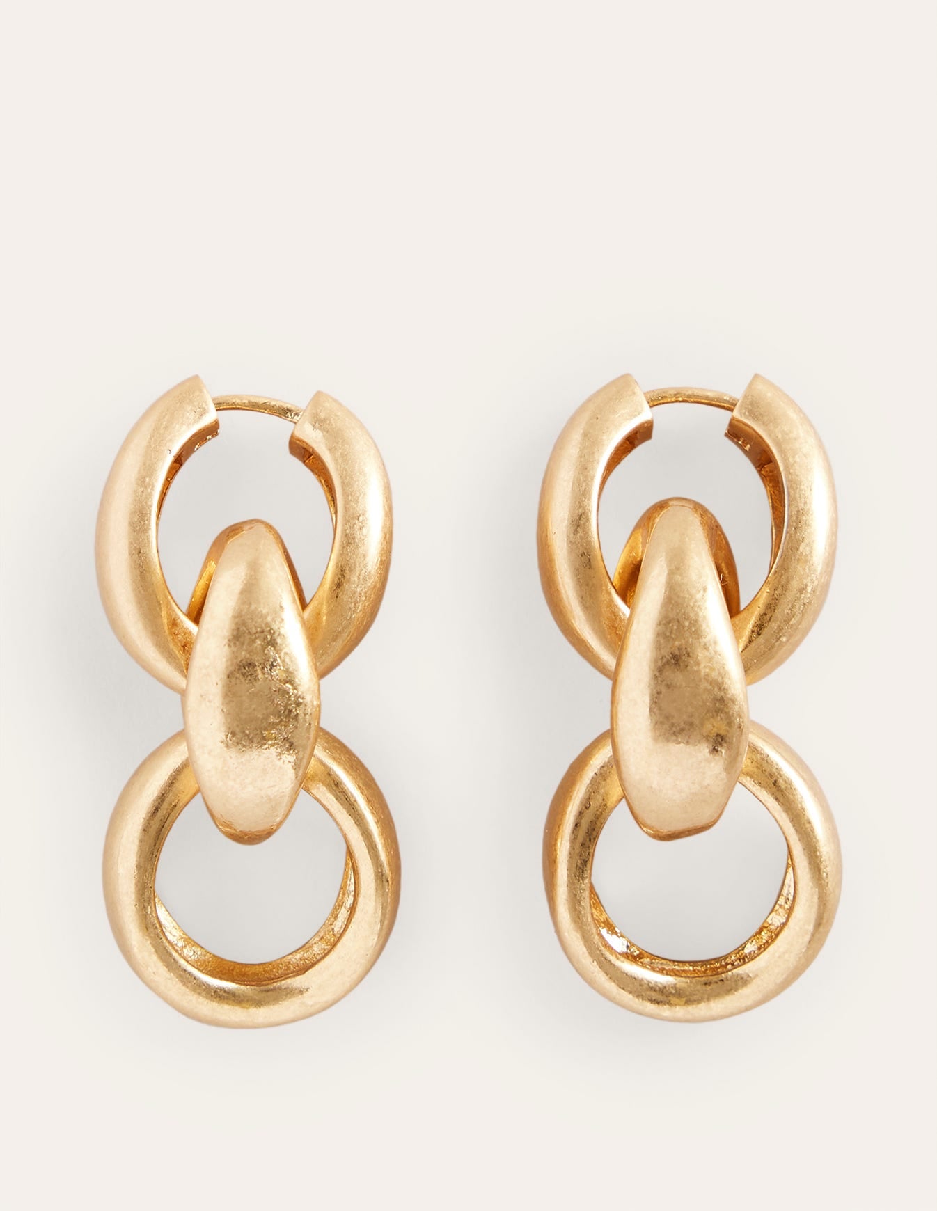 Boucles d'oreilles chaîne épaisse-Doré - Image 2