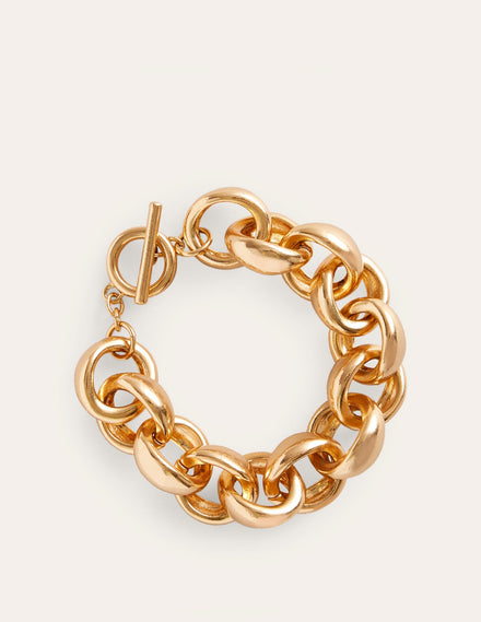 Grobgliedriges Kettenarmband-Gold